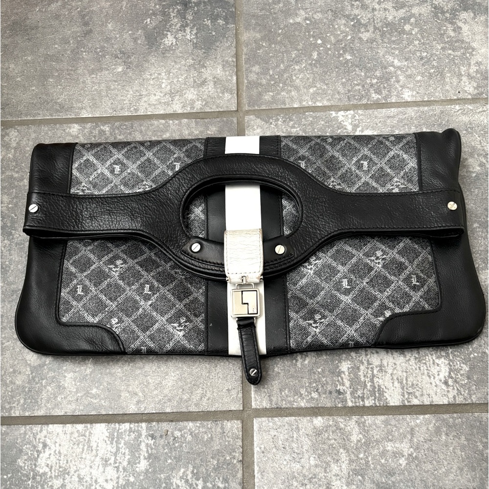 L.A.M.B. GWEN STEFANI Signature Foldover Clutch Leather HandBag Clutch Purse - Picture 2 of 13